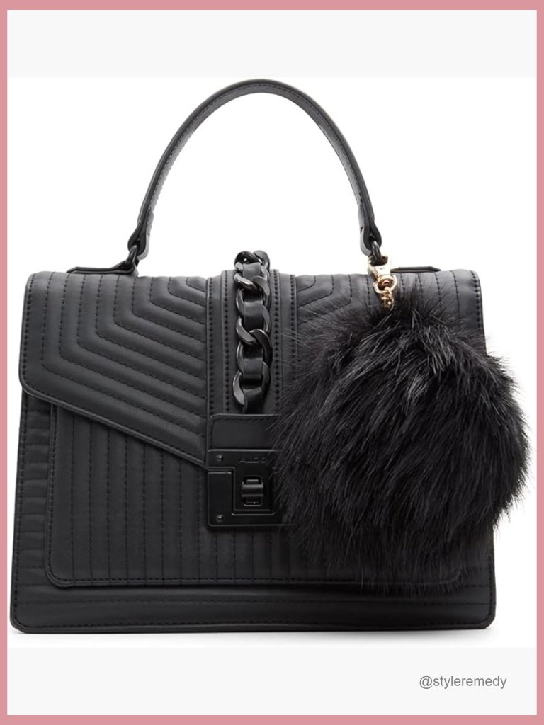 Top Handle Bag - Faux Leather - Synthetic - Adjustable Strap - Twist Lock